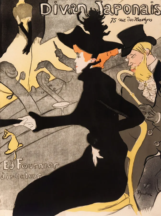 Divan Japonais (1893), Henri de Toulouse-Lautrec — restored fine-art print