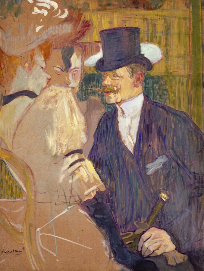 The Englishman at the Moulin Rouge (1892), Henri de Toulouse-Lautrec — restored fine-art print