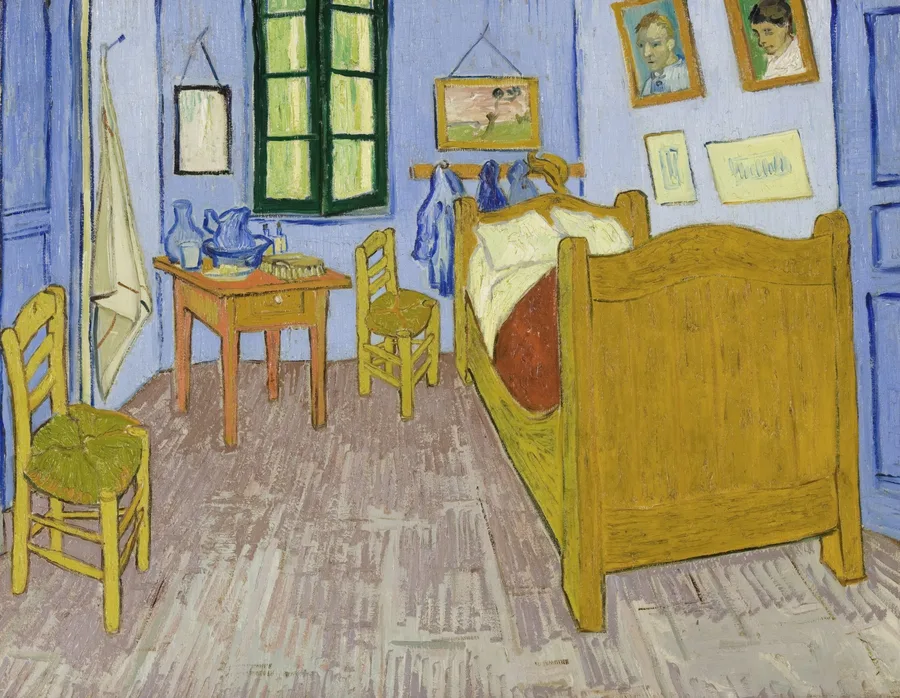 The Bedroom (1888), Vincent van Gogh — restored fine-art print