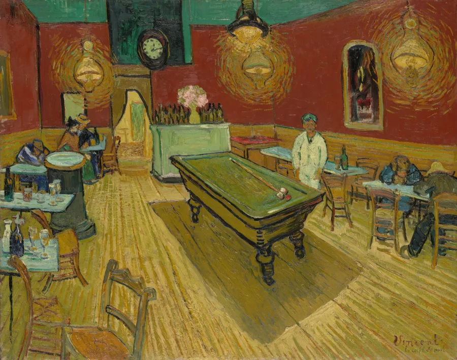 The Night Café (1888), Vincent van Gogh — restored fine-art print