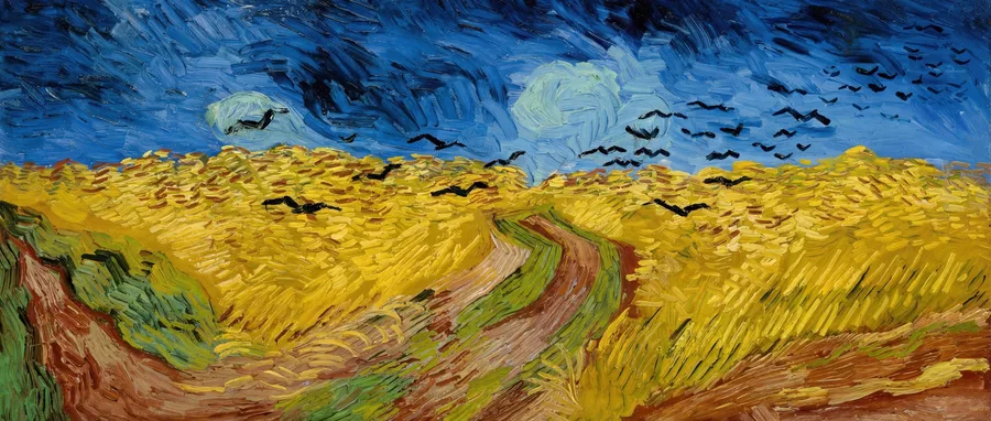 Wheatfield with Crows (1890), Vincent van Gogh — restored fine-art print