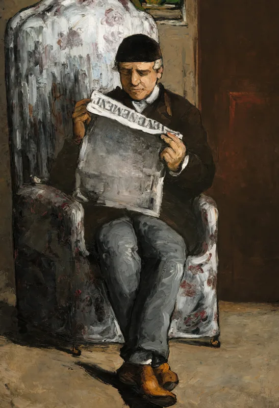 The Artist's Father, Reading L'Événement (1866) by Paul Cézanne — free 4K wallpaper