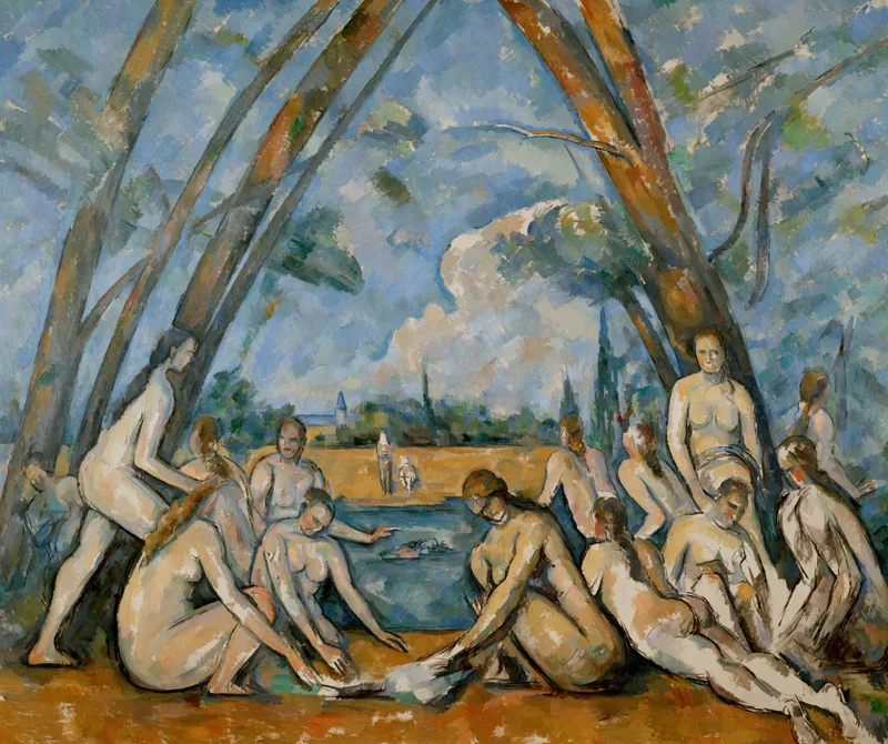 The Large Bathers (1898–1905) by Paul Cézanne — free 4K wallpaper