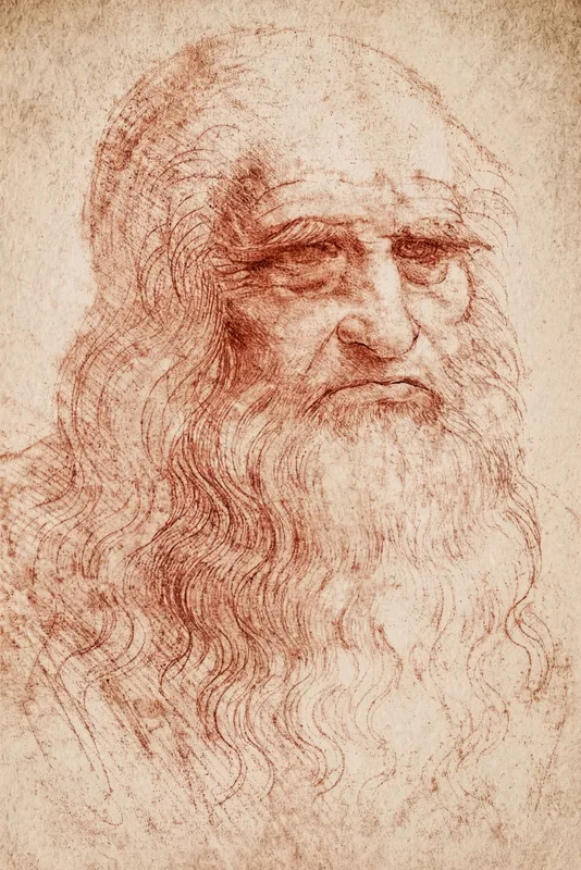 Self-Portrait in Red Chalk (c. 1512) by Leonardo da Vinci — free 4K wallpaper