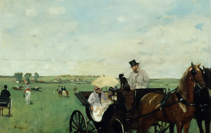 At the Races in the Countryside (1869) by Edgar Degas — free 4K wallpaper