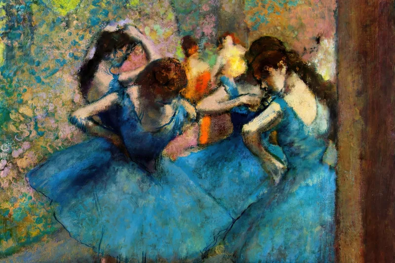 Dancers in Blue (c. 1893–96) by Edgar Degas — free 4K wallpaper