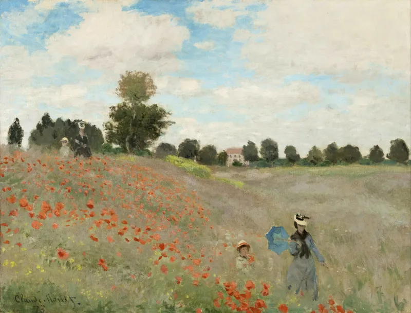 Poppy Field (Poppies at Argenteuil) (1873) by Claude Monet — free 4K wallpaper