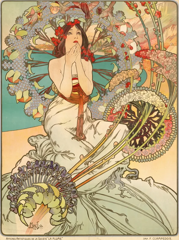 Monaco · Monte-Carlo (1897) by Alphonse Mucha — free 4K wallpaper