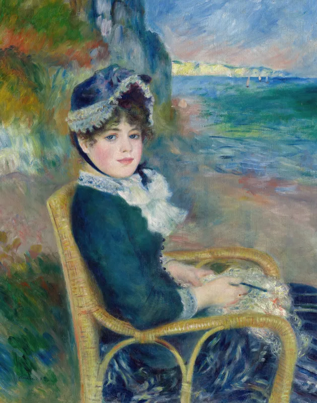 By the Seashore (1883) by Pierre-Auguste Renoir — free 4K wallpaper