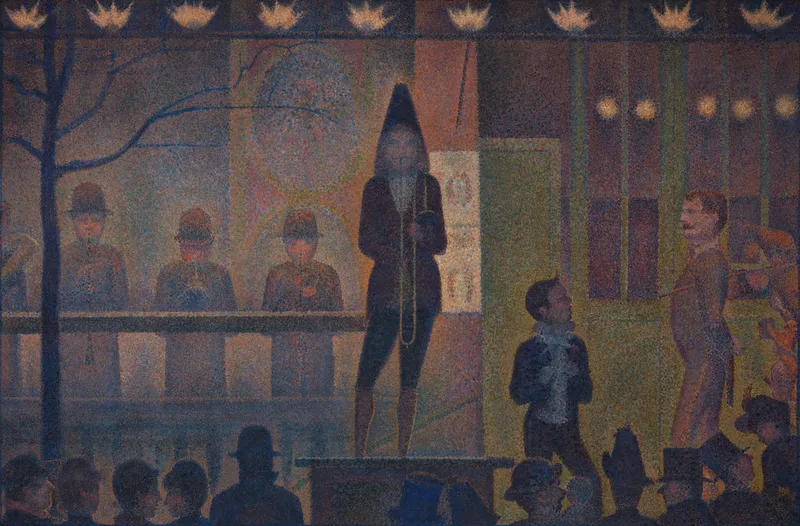 Circus Sideshow (Parade de cirque) (1887–1888) by Georges Seurat — free 4K wallpaper