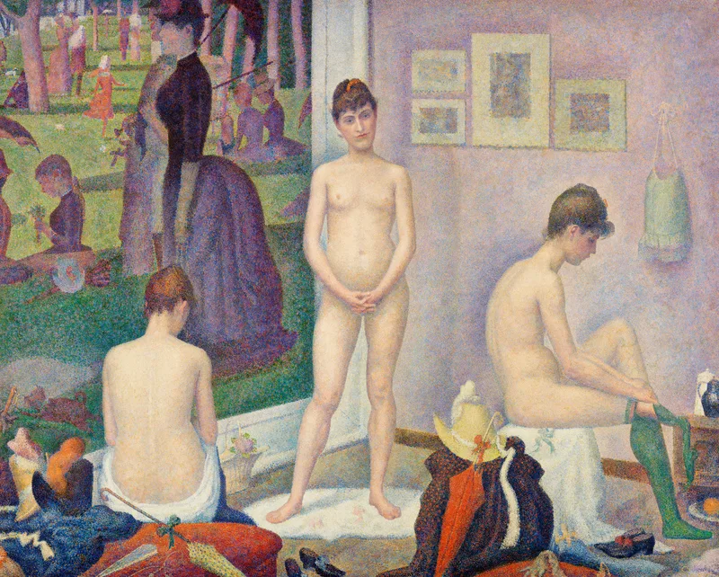 Models (Poseuses) (1886–1888) by Georges Seurat — free 4K wallpaper