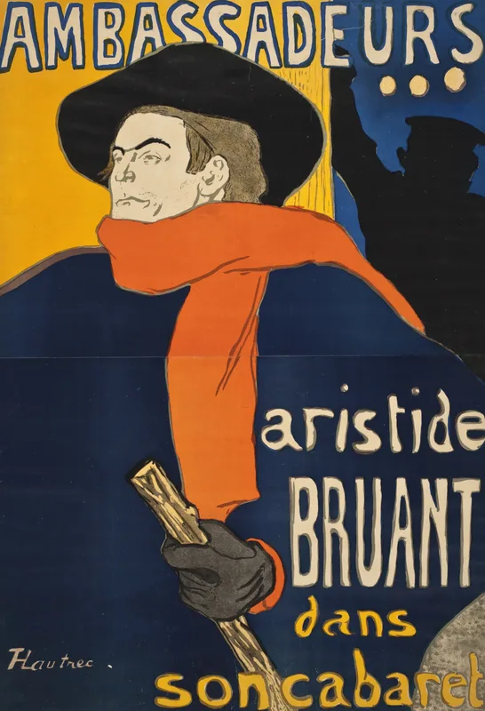 Ambassadeurs: Aristide Bruant (1892) by Henri de Toulouse-Lautrec — free 4K wallpaper