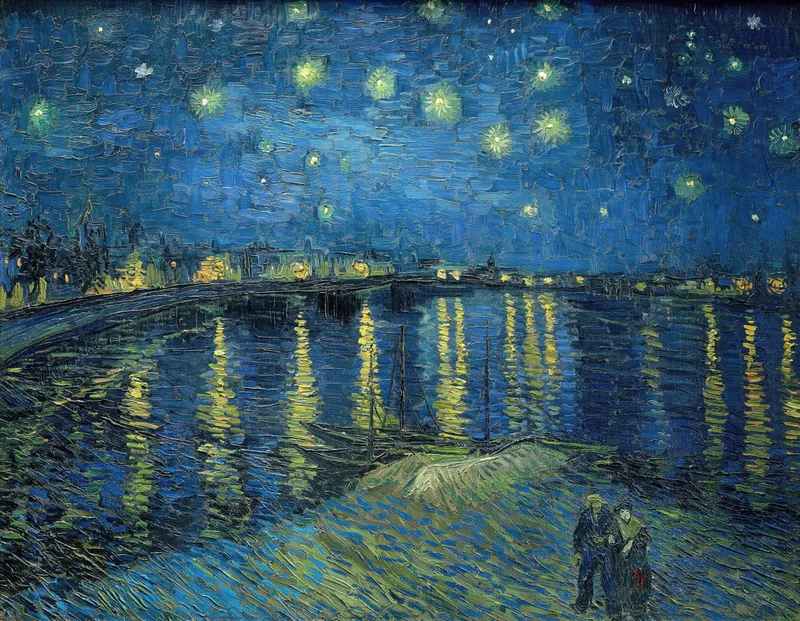 Starry Night Over the Rhone (1888) by Vincent van Gogh — free 4K wallpaper