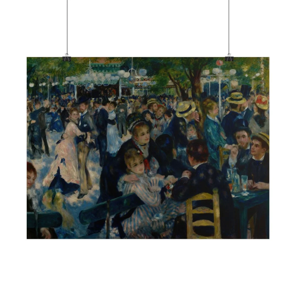 Digital styling mockup of Renoir’s Dance at Le Moulin de la Galette: paper print, 24 by 18 inches.