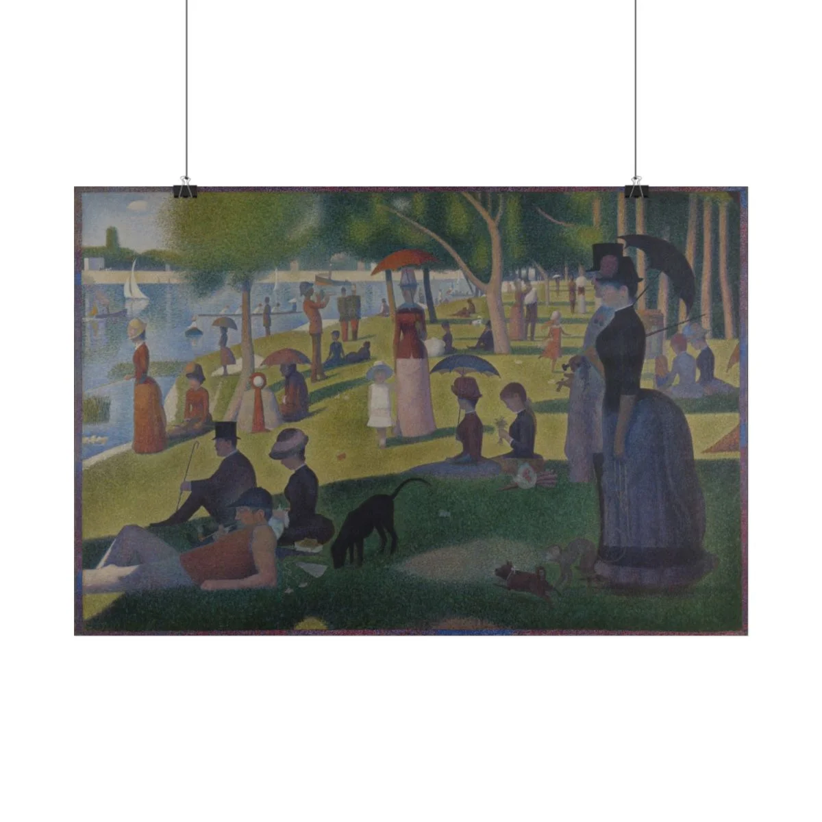 Digital styling mockup of Seurat’s A Sunday on La Grande Jatte: paper print, 24 by 16 inches.